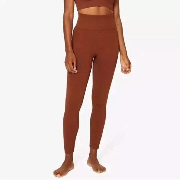 We Wore What Seamless High Waisted Leggings Sz S Brunette Brown Heavyweight NEW - Picture 2 of 13
